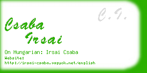 csaba irsai business card